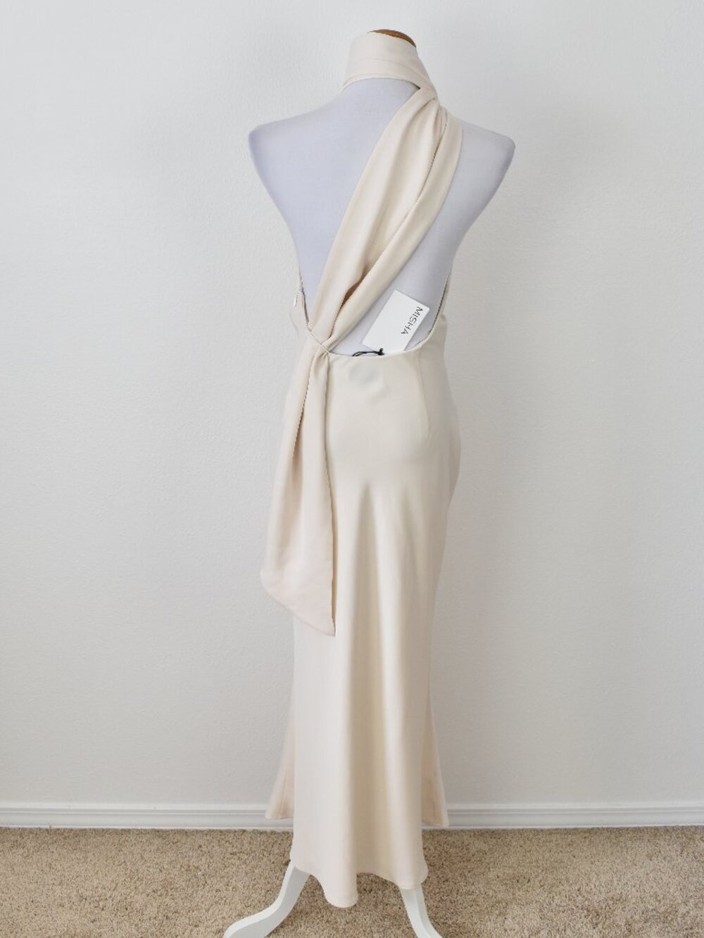 Misha Vivica Midi Dress One Shoulder Ivory NEW - S - Picture 5 of 11